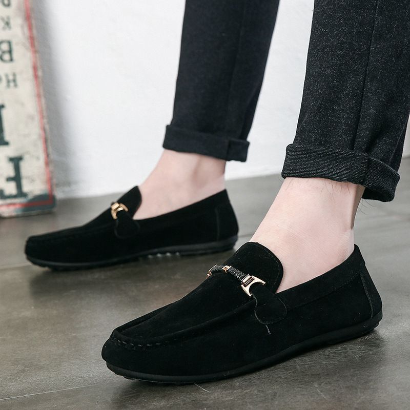 Genuine Leather Mens Loafers Zapatos De Hombre Formal Dresses Men Shoes Business Leisure Green Orange Moccasin Sneakers_vogvips.com