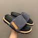 Unbeatable Quality 2024 Summer New Thick Velcro Cool Women's Flat Bottom Couple's Denim Casual Outerwear One Line Dragging Men's Shoes_vogvips.com