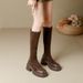 Over-the-Knee Martin Women High 2024 Autumn Winter New Thick Sole Short Chunky Heel Stretch Single Boots Slim_vogvips.com
