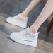 Mesh White Sneakers Women, Ins Style 2025 Summer New Checkered Low-top Breathable Platform Shoes With Thick Soles And_vogvips.com