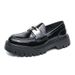 Korean Style Spring And Autumn Thick-Soled Business Loafers Men, Fashionable Glossy Height-Increasing Leather Shoes,_vogvips.com