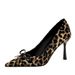 6316-A5 European And American Sexy Retro Leopard Print High-heeled For Women, Pointed Toe, Shallow Cut, Bowknot,_vogvips.com