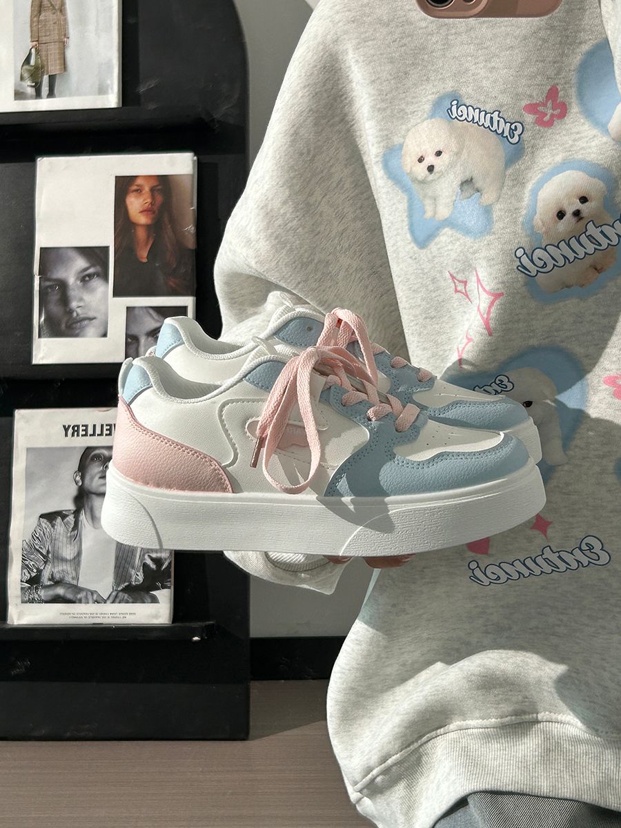 Warrior White Women's Spring & Fall New Arrival Thick Sole Board Female Students K-style Easiest For Match Ins Fashion_vogvips.com