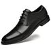 Euro Step Spring Summer New Men's Formal Leather Top Layer Cowhide Handmade Business Brogue Shallow Mouth Lace-up Single Shoes_vogvips.com