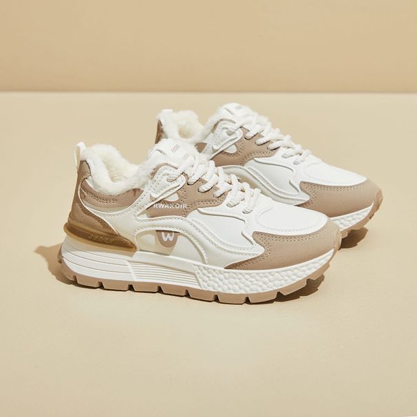 INS Korean Version New Fleece-Lined Dad Shoes For Women 2025 Winter Warm Student Sports Thick-Soled Casual AD8802-3_vogvips.com