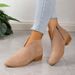 2025 New Large Size Short Leopard Print Chunky Heel Suede V-Cut Women's Boots Side Zipper Women_vogvips.com