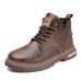 Autumn Casual Short British Style High-top Lace-up Leather Martin Boots Sports Men's Shoes_vogvips.com