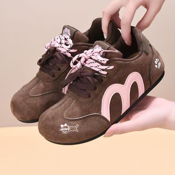 New 2026 German Style Training Shoes Soft Sole Comfortable Trendy Cute Versatile Embroidered Retro Sports Shoes for Women_vogvips.com