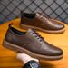 Euro Step Casual Leather For Men Summer New Large Size Men's British Style Sneakers Korean Version Trendy Workwear Versatile Shoes_vogvips.com
