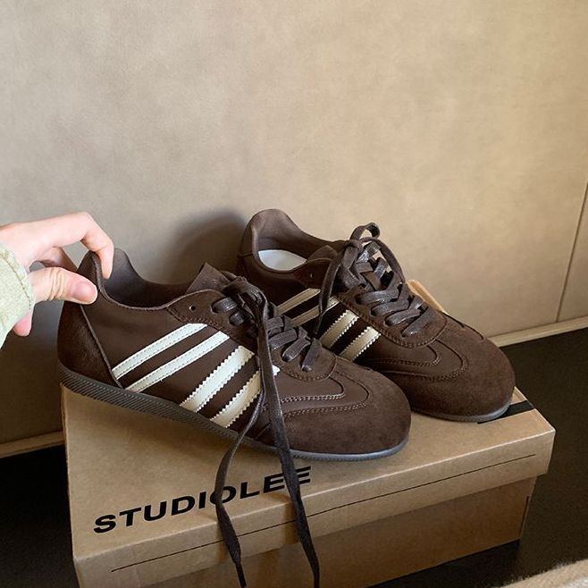 Classic Versatile Genuine Leather German Training For Women, 2026 New Vintage Round-toe Lace-up Casual Shoes, Sporty_vogvips.com