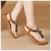 New 2026 Spring Bohemian Wind Wood Beads With Drills, Light And Comfortable Sweat-proof Mother Sandals_vogvips.com