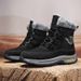 Leather Men's Snow Boots Winter Velvet Cold-proof Warm Thick-soled Outdoor Men's Shoes High-top Boots Cotton Shoes_vogvips.com