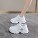 2024 Spring Lace-Up Thick Bottom Vulcanize White Platform Women's Sneakers Woman Pu Leather Wesh Breathable Sports Shoes_vogvips.com