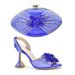 After Party Lace Elastic High Heeled Sandals With The Same Color Three Dimensional Decal Clutch Set_vogvips.com
