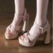 Women's Summer High-heeled Sandals Single Strap Chunky Heel, Perfect For Pairing Skirts, Comfortable Non-tiring, With A_vogvips.com