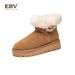 Women's Shoes Horn Buckle Wool Mouth Sheepskin Fur Thick Bottom Snow Boots Women's Short Tube Thick Warm Plus Velvet New Winter_vogvips.com