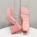 Fashion High-heeled Rhinestones Transparent Line With Slippers Women Large Size Waterproof Platform Platform Sandals Women_vogvips.com