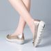Women's Wedge Slip-On Single Shoes plus Size Platform Loafers Spring Fashion with Bows_vogvips.com