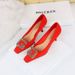 6183-K21 Style Banquet High Heel Suede Small Square Head Metal Water Diamond G-shaped Buckle Spring And Autumn Women's_vogvips.com