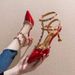 Rivet High-heeled Shoes, Fairy-style Summer New Elegant Pointed-toe Sandals For Women, With Thin Heels And Rivets,_vogvips.com