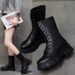2024 Autumn Winter New Mid-Calf Motorcycle British Style Thick Sole IS Martin Short Women's Trendy Internet Celebrity_vogvips.com