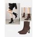 Women's Chunky Heel Ankle Boots – French-Inspired Pointed Toe Booties For Fall & Winter Chunky Heel, Slim Fit, Perfect For Pairing With Coats._vogvips.com