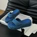 Refreshing ~ Little New Style Thick-Soled Flip-Flops 25 Summer New Blue Denim Casual Versatile Sandals_vogvips.com