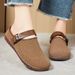 Women's Casual New Versatile French Sandals, Worn Outside, Woven Mesh, Bread Head, Half Support Shoes, Women's_vogvips.com