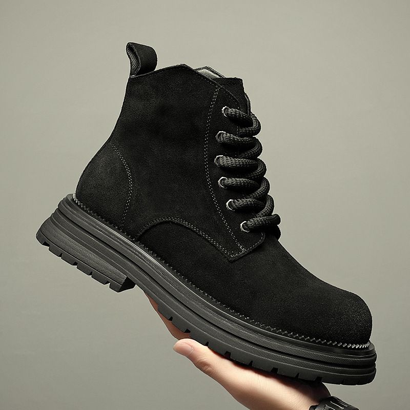 Men's Low-top Pointed Chelsea Boots Low-top Short Leather Boots Men's Retro Martin Boots Trendy_vogvips.com