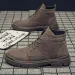 Men's New Casual Short British Style Canvas Mid Cut Workwear Boots, Men's Martin Boots_vogvips.com