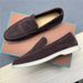 LP Genuine Lazy One Foot Loafers 2025 New Casual Low Heel Cowhide Dark Brown Leather Shoes_vogvips.com
