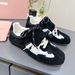 Flat Miaojia Flip Cover Round Toe German Training Leopard Print Lace-up Single Color-blocking Breathable Versatile_vogvips.com