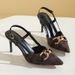 Summer Stiletto Heels for Women plus Size High Heeled Sandals Open Back Closed Toe European And American Fashion 2025 New_vogvips.com