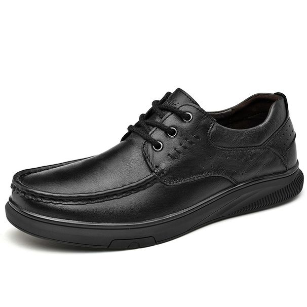 Loafers Men's Slip-On Leather Casual Shoes Men's Soft Bottom Non-Slip Wear-Resistant Daddy's Shoes For Middle-Aged And E_vogvips.com