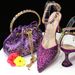 Classic Silver Pointed Toe Fashion Shoes For Women Wine Glass Heel Colorful Diamond Bucket Bag Large Size 41 42 43_vogvips.com