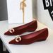3685-K79 French-style Pointed-toe Women's Shoes, Versatile With Metal Buckle, Suede Slip-on Wedge Heel, Suitable For_vogvips.com
