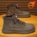 Winter Fleece-Lined High-Top Martin Boots For Men, Black Leather Work Shoes, Non-Slip, Wear-Resistant, Thickened And War_vogvips.com