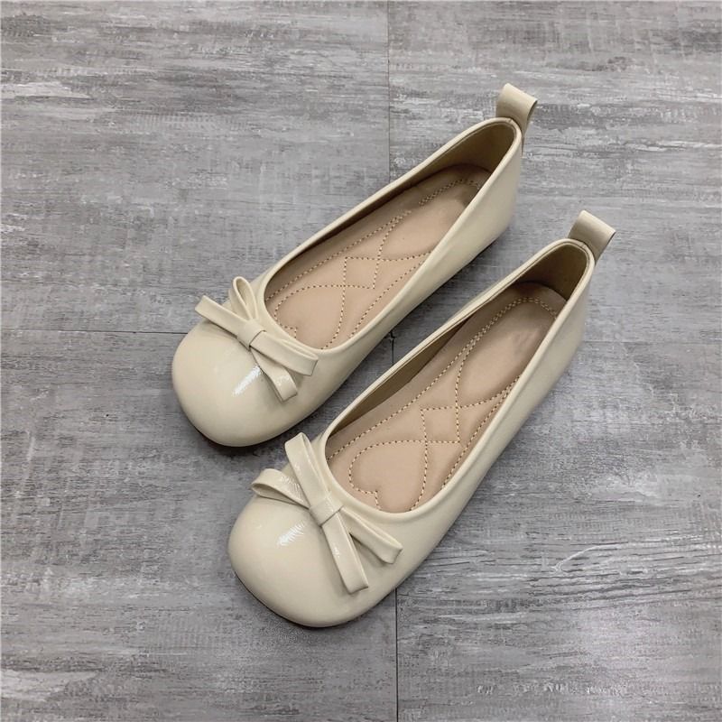 2025 Spring New Korean Style Bowknot Flat Shoes Round Toe Shallow Mouth Soft Sole Fashion Versatile Loafers_vogvips.com