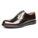 British Style 2025 New Glossy Business Casual Shoes For Men's Formal Wear, Atent Leather Round Toe Oxford Shoes, Lace_vogvips.com
