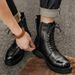 European Warm Series 【Special Offer】Men's Genuine Leather Ultra-light Round Toe Thick Sole Hiking Side Zipper Martin Boots Men_vogvips.com