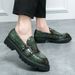 Men's British Style Platform Loafers - Chunky Round Toe Workwear Casual Shoes For Wedding & Daily Wear (Black/Green/Blue, Sizes 37-46)_vogvips.com