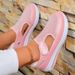 Versatile Large Casual Slope Heel Thick Soled Velcro Mesh Women's Shoes_vogvips.com