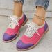 SHLIANG Shoes Female Lace Up Women's Pumps Spring Autumn Round Toe Mixed Colors Outdoor Casual Low Heel Large Size Shoes For Women Y0314_vogvips.com