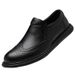 Top Layer Men's Casual Leather Shoes Round Head Flat Bottom Men's Shoes Formal Wedding Shoes_vogvips.com