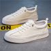Spring Summer New Sports Casual Flat Men's Autumn Slip-On Work Leather White Trendy Shoes_vogvips.com