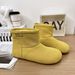 2025 Warm Fashionable Soft Snow Round Toe Women Winter Dopamine Color Series Ugly Cute Mid-Calf Boots_vogvips.com