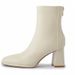 Sheepskin~Women's Short For Autumn And Winter, High-heeled, Chunky Heel, Korean Style Ankle Boots, White French_vogvips.com