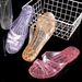 Crystal Plastic Indoor Women, Summer Jelly Color Bathroom Sandals, Transparent Non-Slip Odor-Resistant One-Word Slippers_vogvips.com
