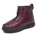 1178225343@qq.com Winter New Women's Cotton Wool Leather Waterproof Middle-aged And Elderly Mom Shoes Soft Sole Snow Boots_vogvips.com