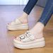 Women's French Polka Dot Platform Sandals 2026 New Style Summer Casual Height Increasing Shoes Wear with Skirts Versatile_vogvips.com